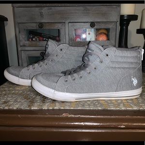 U.S. Polo Assn. grey & white high top women’s sneakers